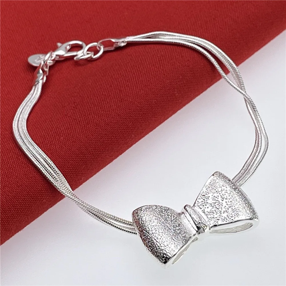 

Original Luxury Designer 925 Sterling Silver Charm Bowknot Bracelets for Women Fashion Party Wedding Engagement Jewelry Gifts