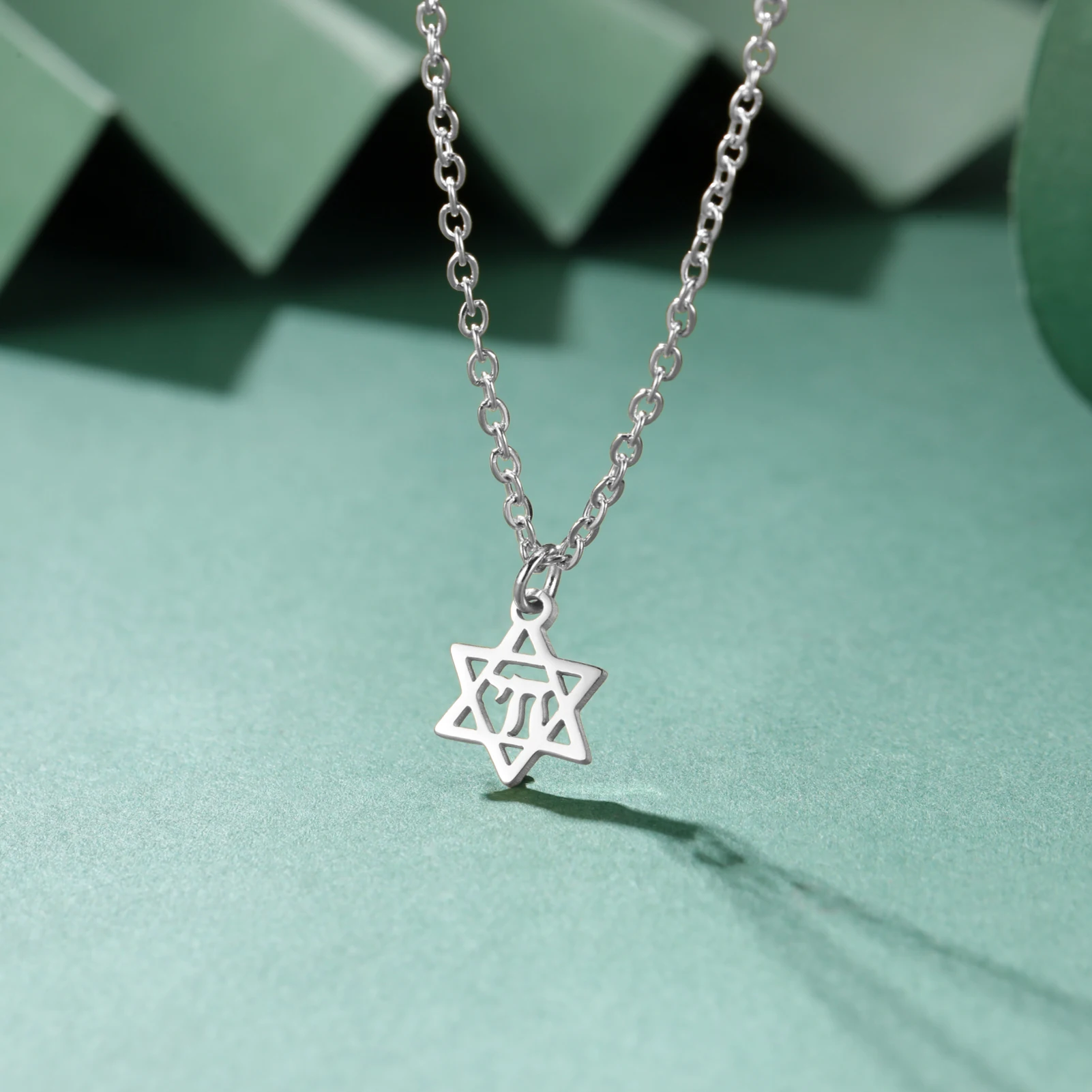 Hexagram Star π Pendant Stainless Steel Necklace Hollow out Men's and Women's Fashion Jewelry Gift Jewelry Wholesale 2024 New