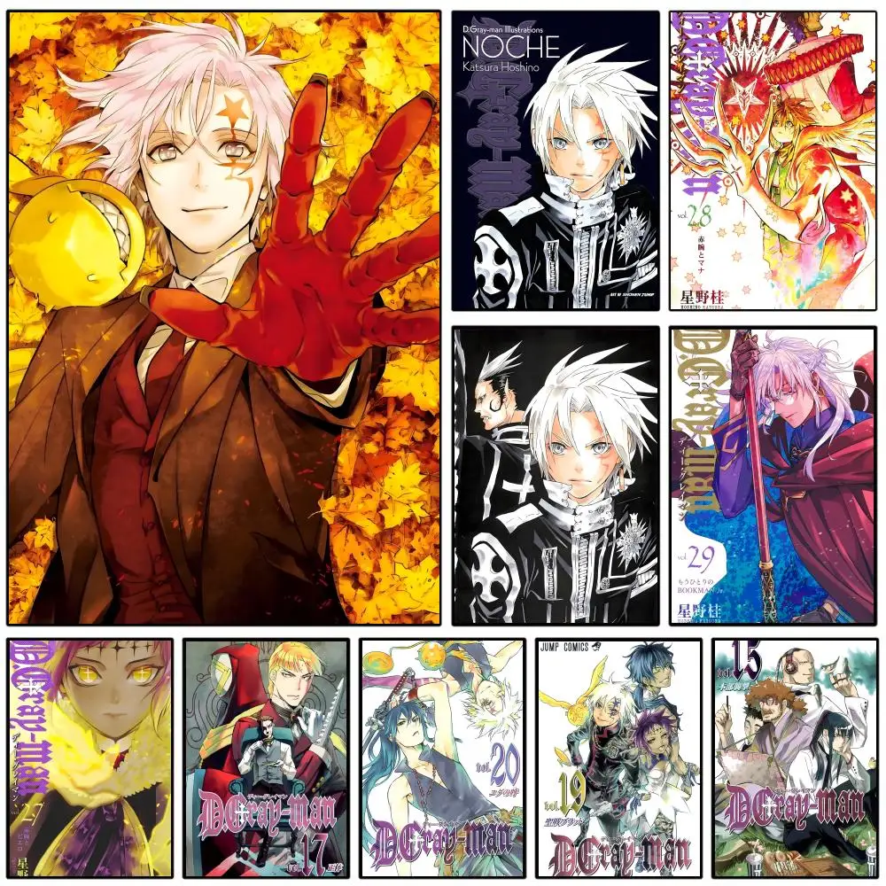 Póster de ANIME D-Gray-man, adhesivo artístico autoadhesivo, pegatina de papel impermeable, decoración de pared para cafetería