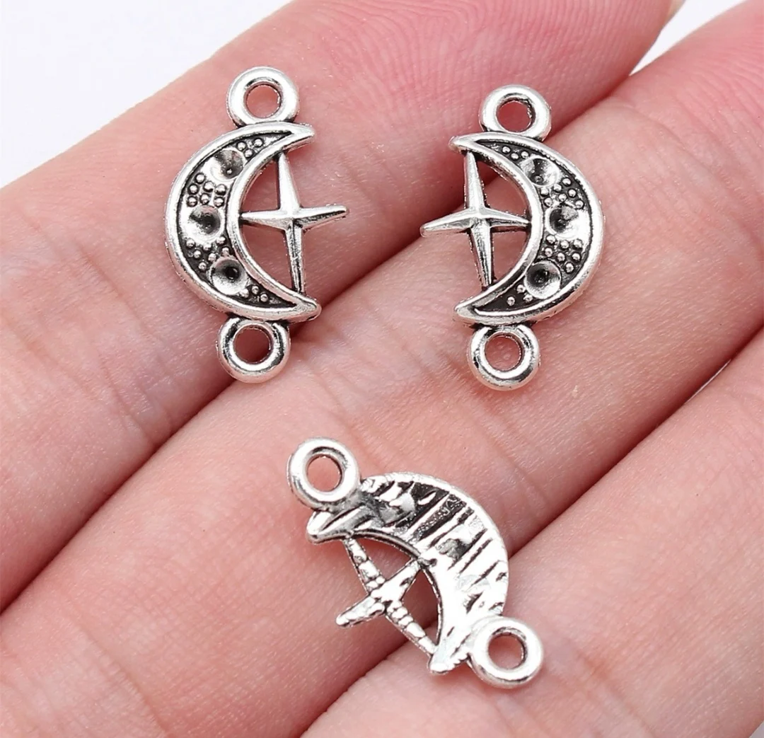 

50pcs 18x11mm Zinc alloy metal tibetan silver plated connector T0747 for jewelry making