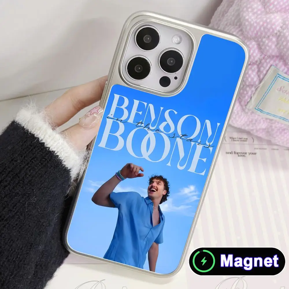 

Benson Boone Silver Plating Magsafe Mobile Phone Case for iPhone 17 16 15 14 13 12 11 Air Pro Max Plus Colorful Cover