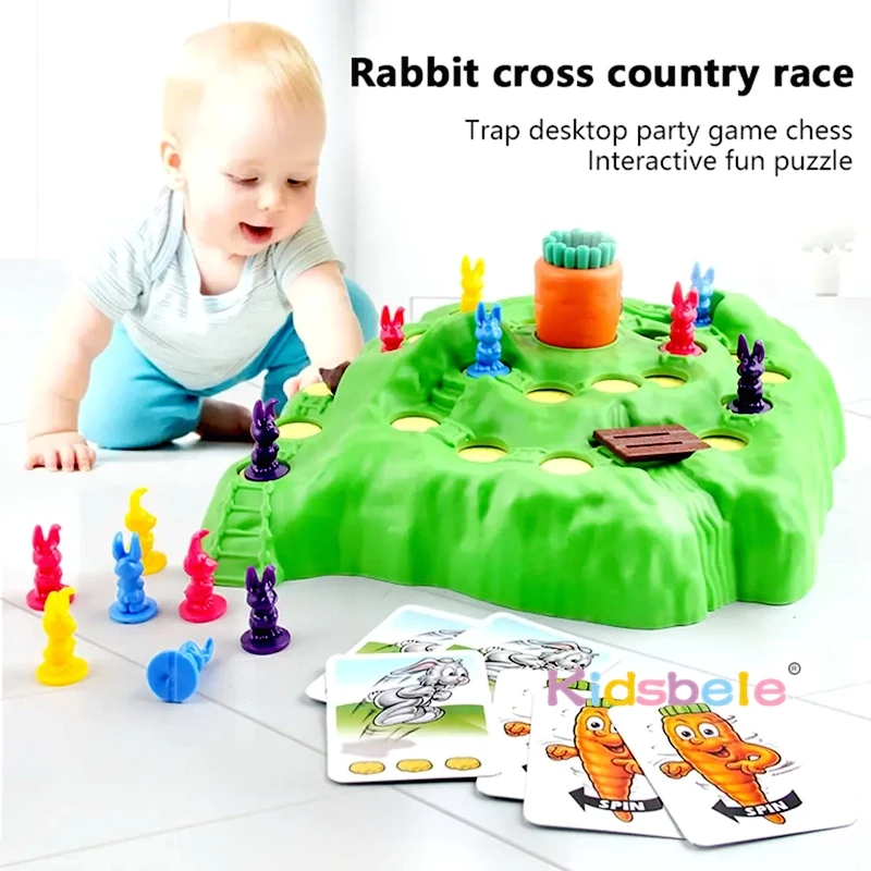 Bunny Rabbit Competitive Trap Race Game Early Educational Interactive Party Toy Funny Puzzle Board Desktop Game For Parent-Child