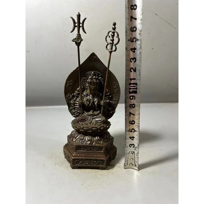Antique Lotus Table with Thousands of Hands Guanyin Statue Ornaments Chinese Home Decoration Character Living Room Ornaments