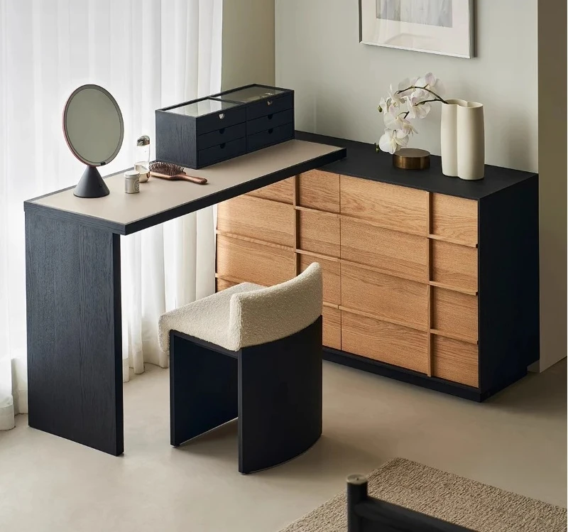 

Customizable dresser chest integrated bedroom storage end corner makeup table
