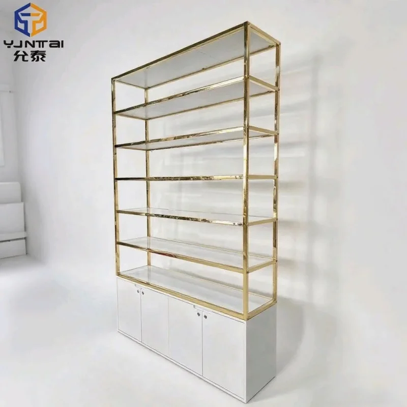 

custom.Elegant Wooden Perfume Display Racks Customized Wall Cabinet Beauty Shop Deco