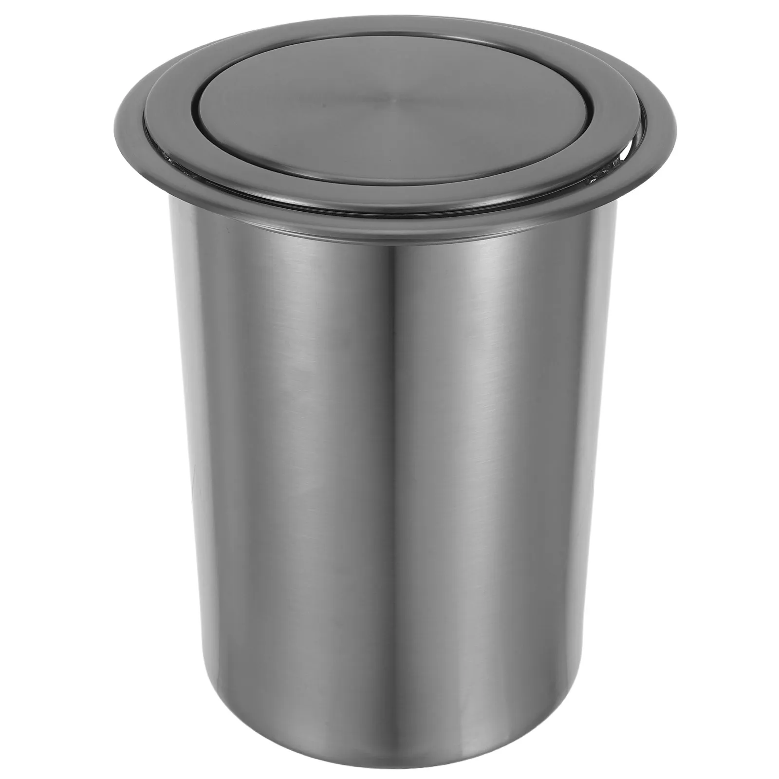 

Встраиваемый мусорный бак из нержавеющей стали с откидной крышкой для кухни, ванной комнаты и коммерческого использования (1 шт.)