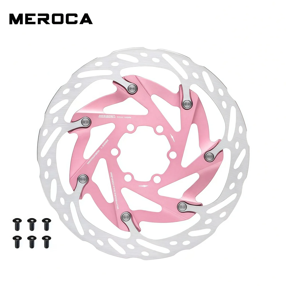 MEROCA XR 6-Bolts Aluminum 6061-T6 160 MM Bike Disc Brake Rotor For Road & MTB Bike ( Black Red Blue Purple Pink Rose Red )