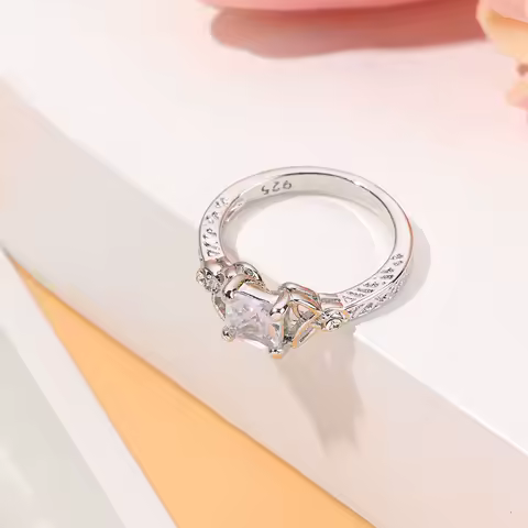 Exquisite Fashion 925 Sterling Silver Ring Diamond Ring Friendship Ring Anniversary Birthday Gift Jewelry Rings For Girls