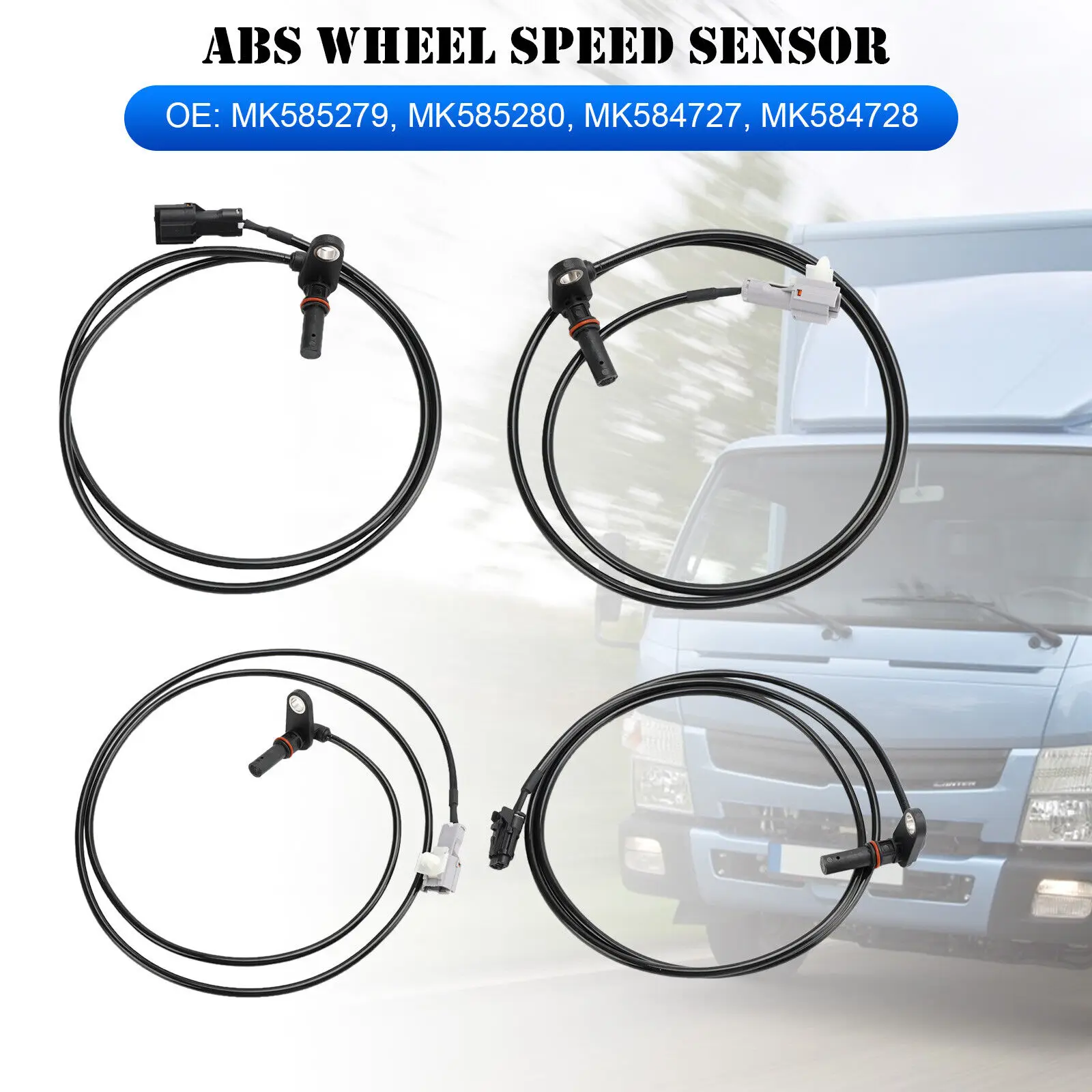 

4X Front Rear Left Right ABS Wheel Speed Sensor For Mitsubishi Fuso Canter 3.0U1