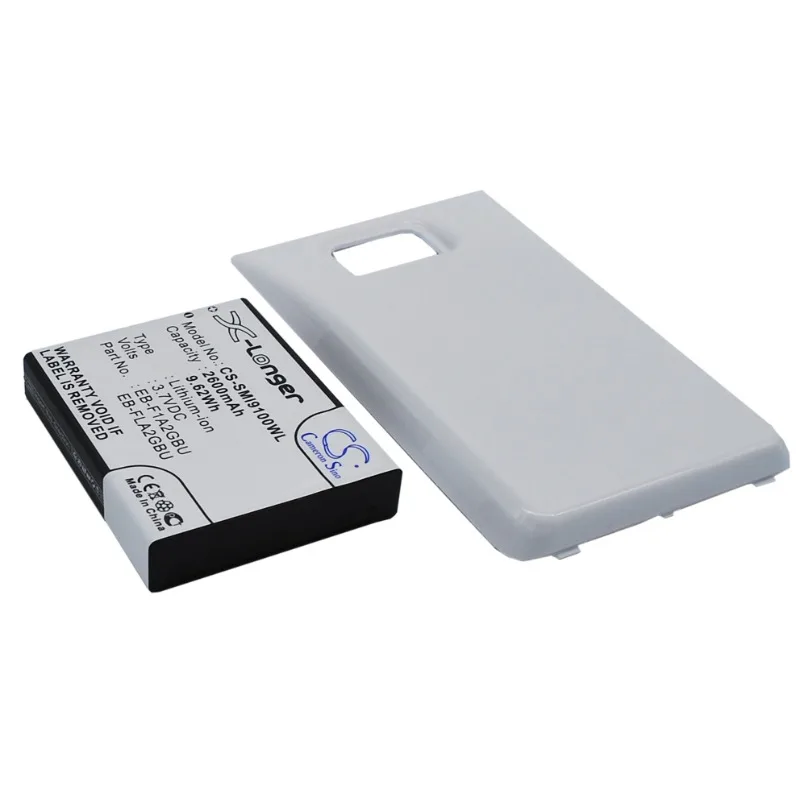 CS Mobile Phone Batteryfor Samsung Galaxy S II Galaxy S2 GT-I9100 Fits EB-F1A2GBU FLA2GBU L102GBK High capacity with rear cover