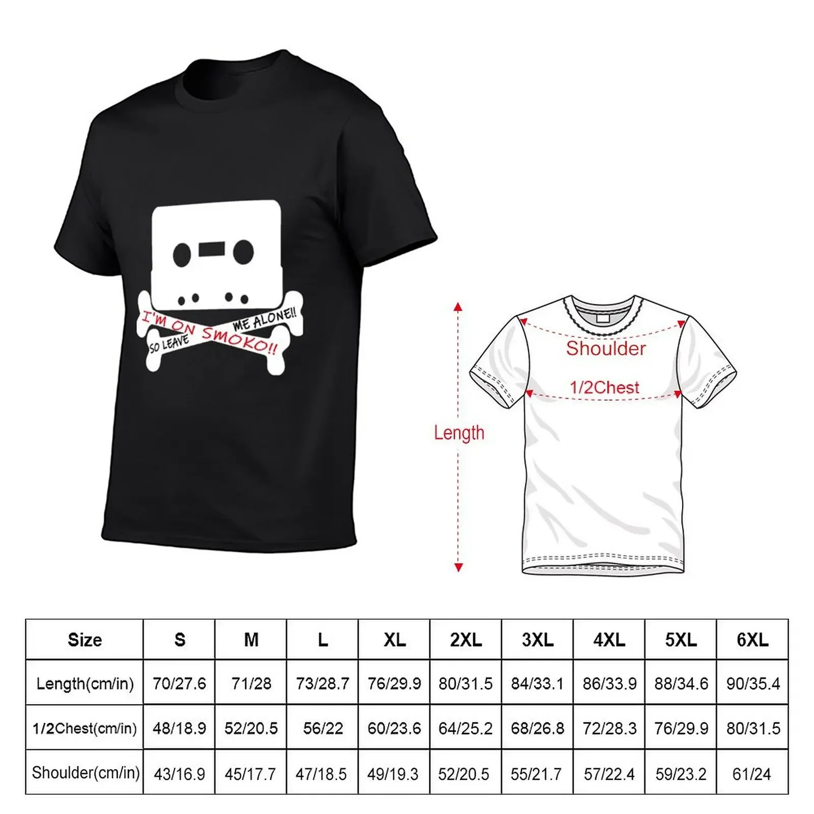 I_m On Smoko Leave Me Alone Cassette Tape Crossbones Skull Retro Premium T-Shirt tops slim fit t shirts for men