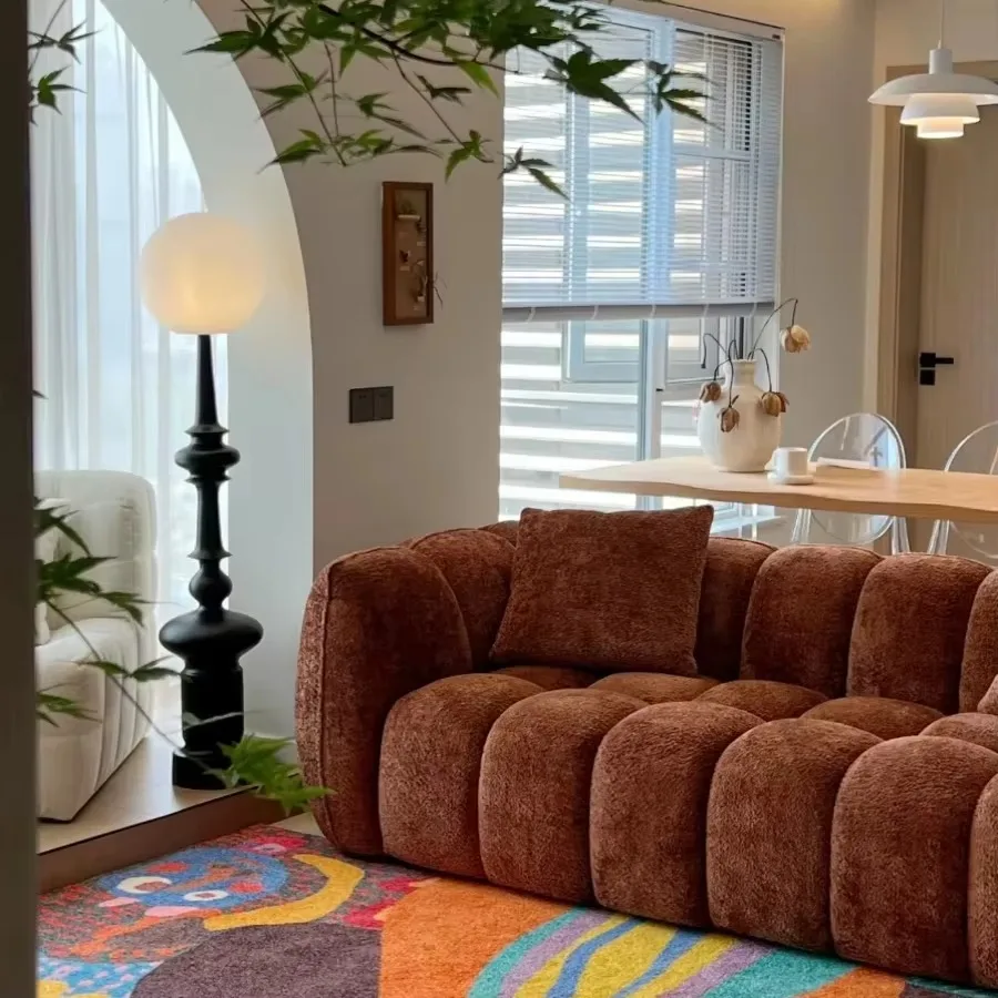 Modern Living Room Compressive Sponge Compressed 3 Seat Sofa Couch Vacuum Packaging for Home Apartment Villa Hotel