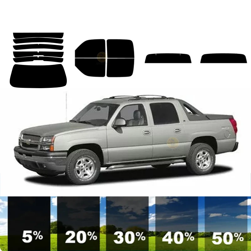 

Предварительно вырезанная съемная тонировочная пленка для окон для автомобиля, 100% УФР, 5%-35%VLT, теплоизоляция, карбон ﻿ Для CHEVROLET AVALANCHE 4 DR PU 2002-2006 гг.
