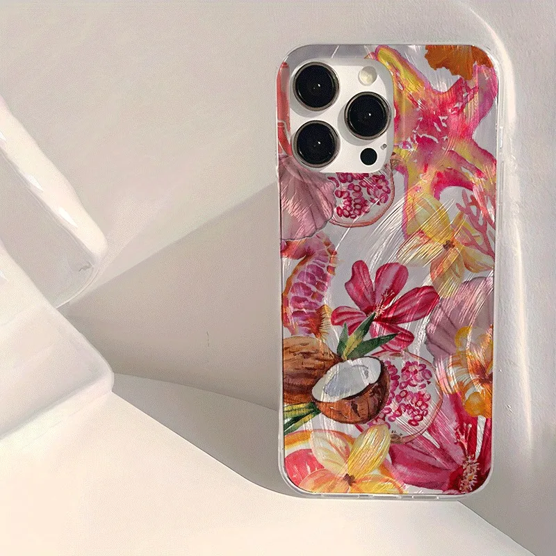 Coconut Flower Seahorse Pattern Case For Samsung Galaxy S26 Cases Galaxy S25 Ultra S24 Plus S23 FE S22 A16 A36 A56 A55 A54 Cover