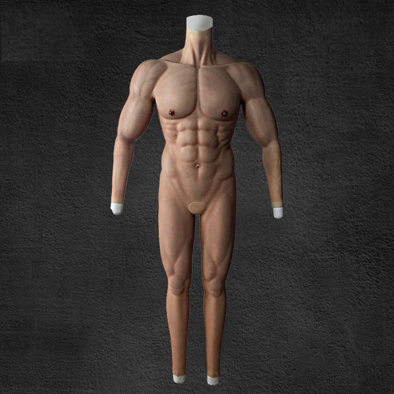 Muscle Clothing Full Body Set Conjoined Abdominal Flex Suit Cos Prop Chest Muscle Silicone Pseudomuscle Men\'s Fitness Wear