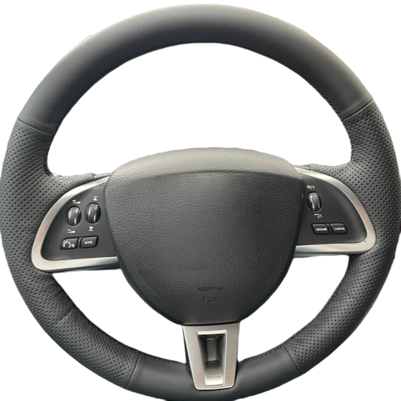 Custom Hand Sewing Anti-slip Wear-resistant Genuine Leather Car Steering Wheel Cover For Jaguar XF XF S XF Sportbrake 2014 2015