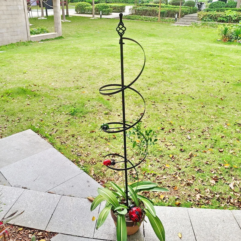 

140x20x20cm Spiral Metal Garden Trellis Metal Climbing Plant Growing Cage Assembly Vertical Support for Vegetable Vine