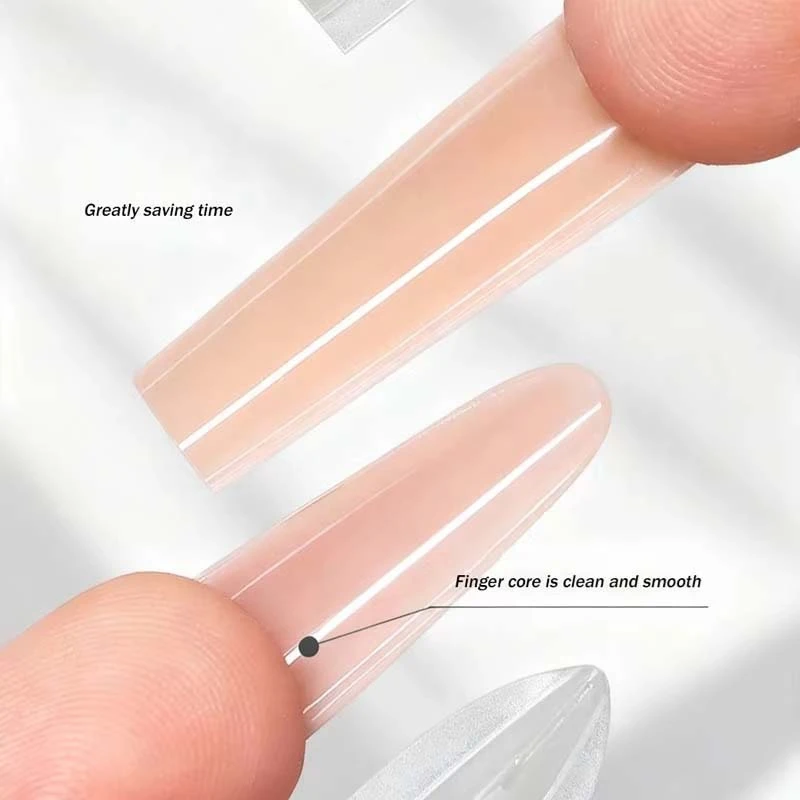 Unghie finte Set da 240 pezzi rotonde lunghe Bara Mandorla Forme superiori Estensione Sandwich per unghie Doppia forma per unghie 15 Dimensioni Non è necessaria Strumento di costruzione