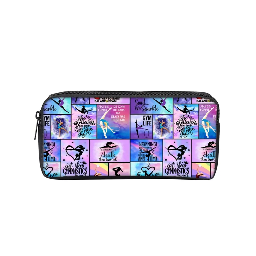 Yoga Dance Print Single Layered Pencil Case for Boy/Girls Best Gifts Cartoon School Supplies Pencil Pouch for Children