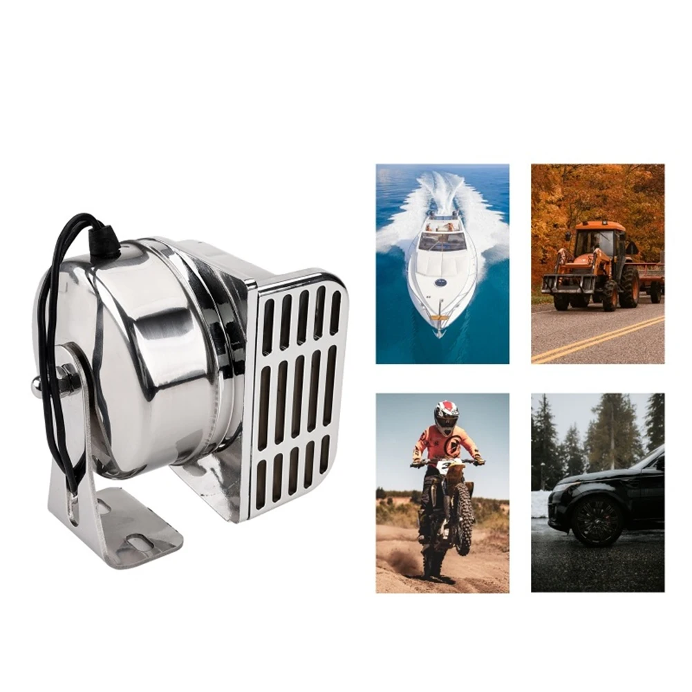 Super Loud 12V Marine Snail Electric Horn 304 Stainless Steel Car Horn Waterproof Warning Device For Speedboat