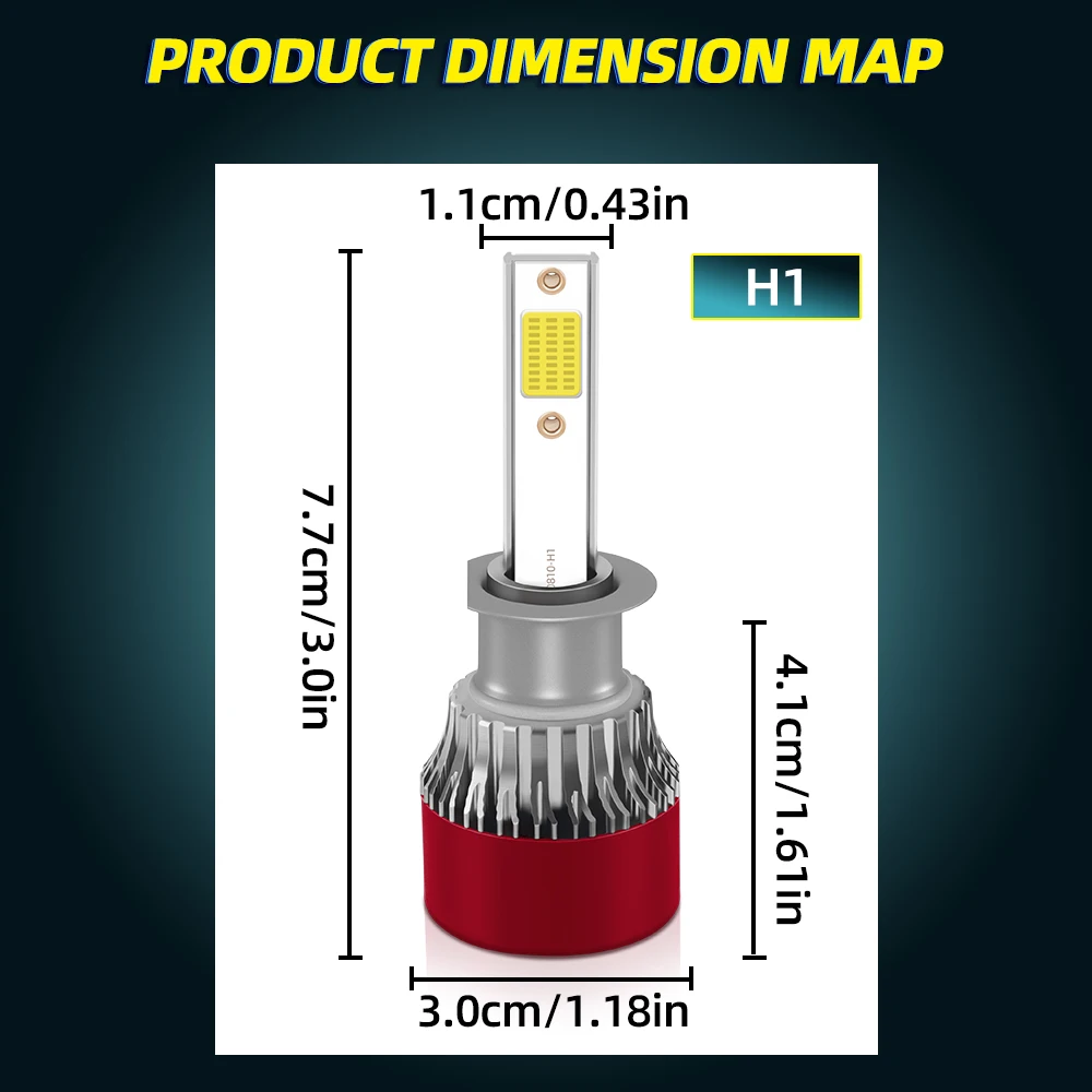 2PCS H1 LED headlight Bulbs Hi/Lo beam Car Lights 30000LM 180W Super Bright  COB Chips Headlight Lamp For DC12-24V Cars
