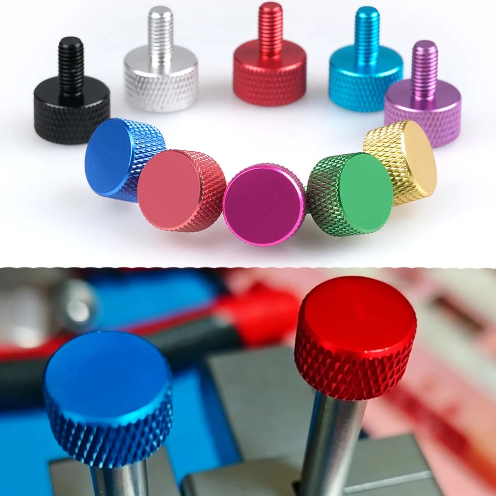 Adjustable Colorful Aluminum Alloy Knurled Thumb Screw M3 M4 M5 M6 Hand Fastener for Fishing Box Motor Outer Case Rear Cover DIY