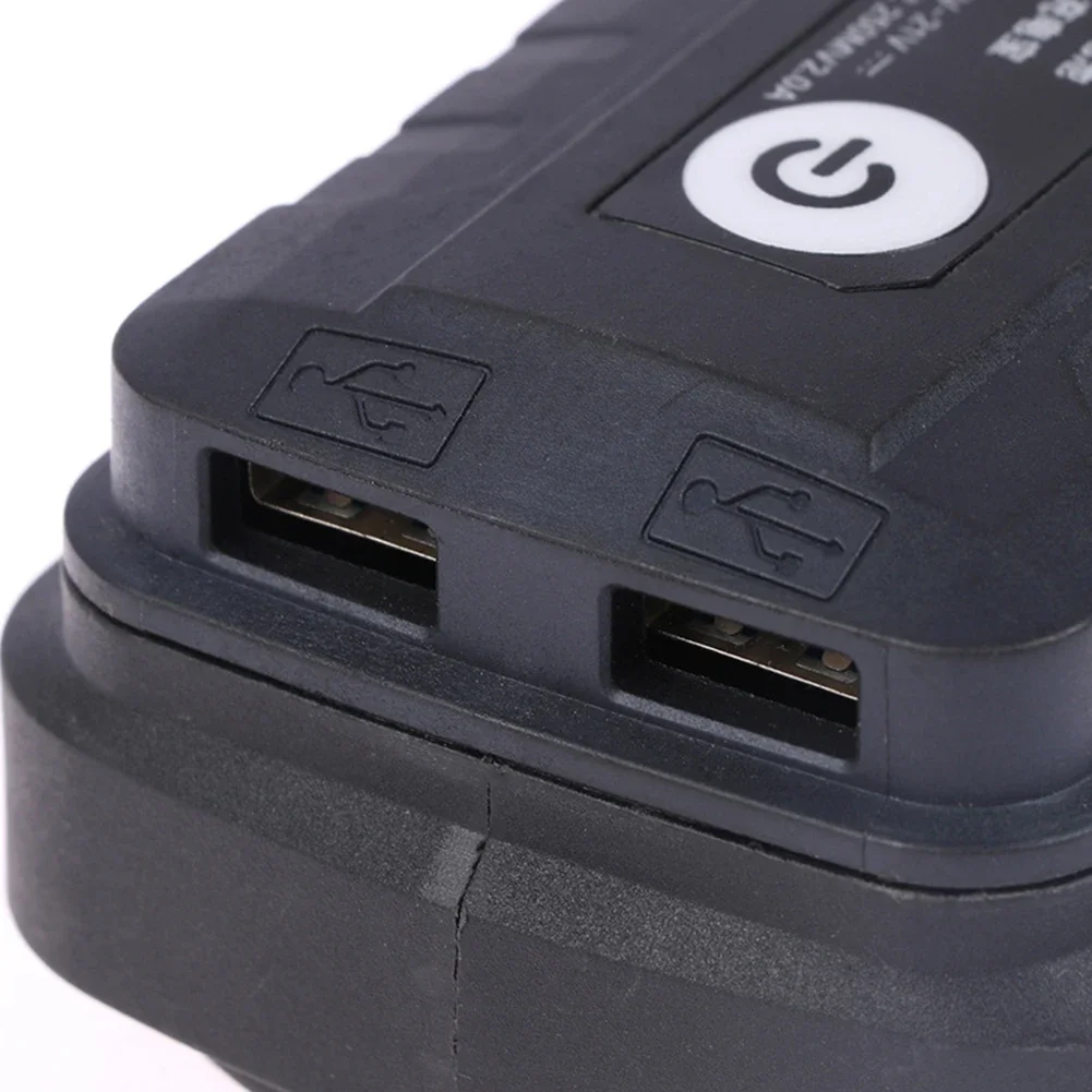 Batterijadapter met licht voor 18V Li-ionbatterij Dubbele USB-uitgang Converter Draagbare stroombron Li-on batterij Power Tool