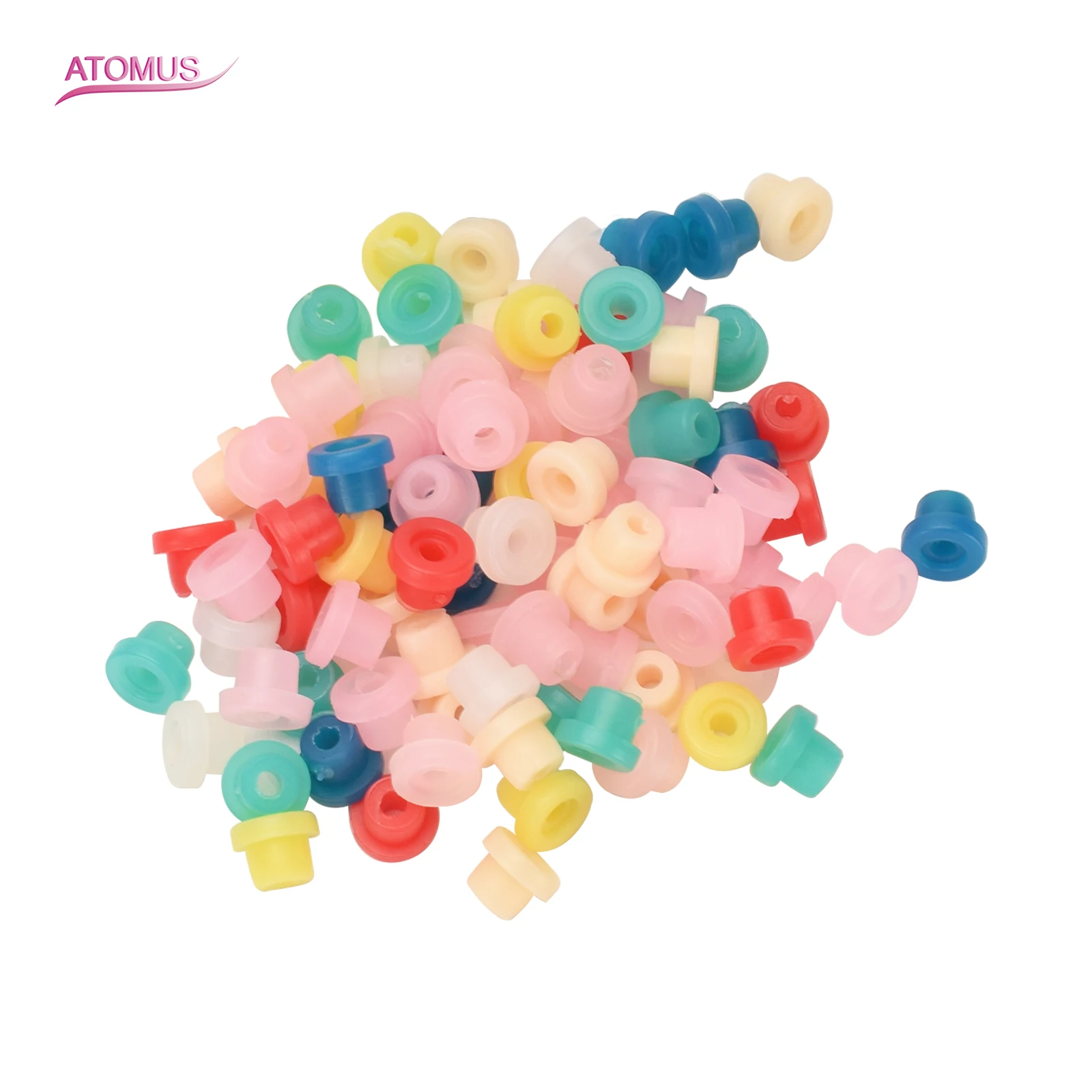 

100Pcs/Bag Translucent Tattoo Supplies Silicone Durable Rubber Grommets Nipples Colorful Needle Pad Tattoo Machine Accessories