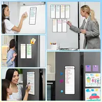 2/4 Pcs Magnetic Whiteboard to-do Board Multifunctional Weekly planner, Household Chore chart, dry-erase Kitchen Planning Board 6