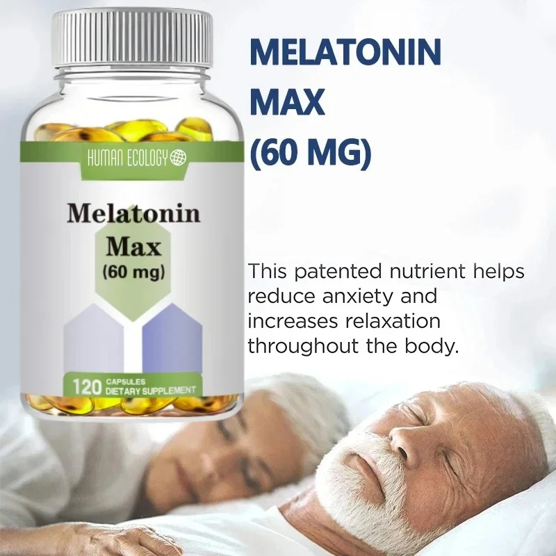 Human Ecology Melatonin Vegetable Capsules. Relieve Anxiety, Improve Sleep Quality, Promote Deep Sleep