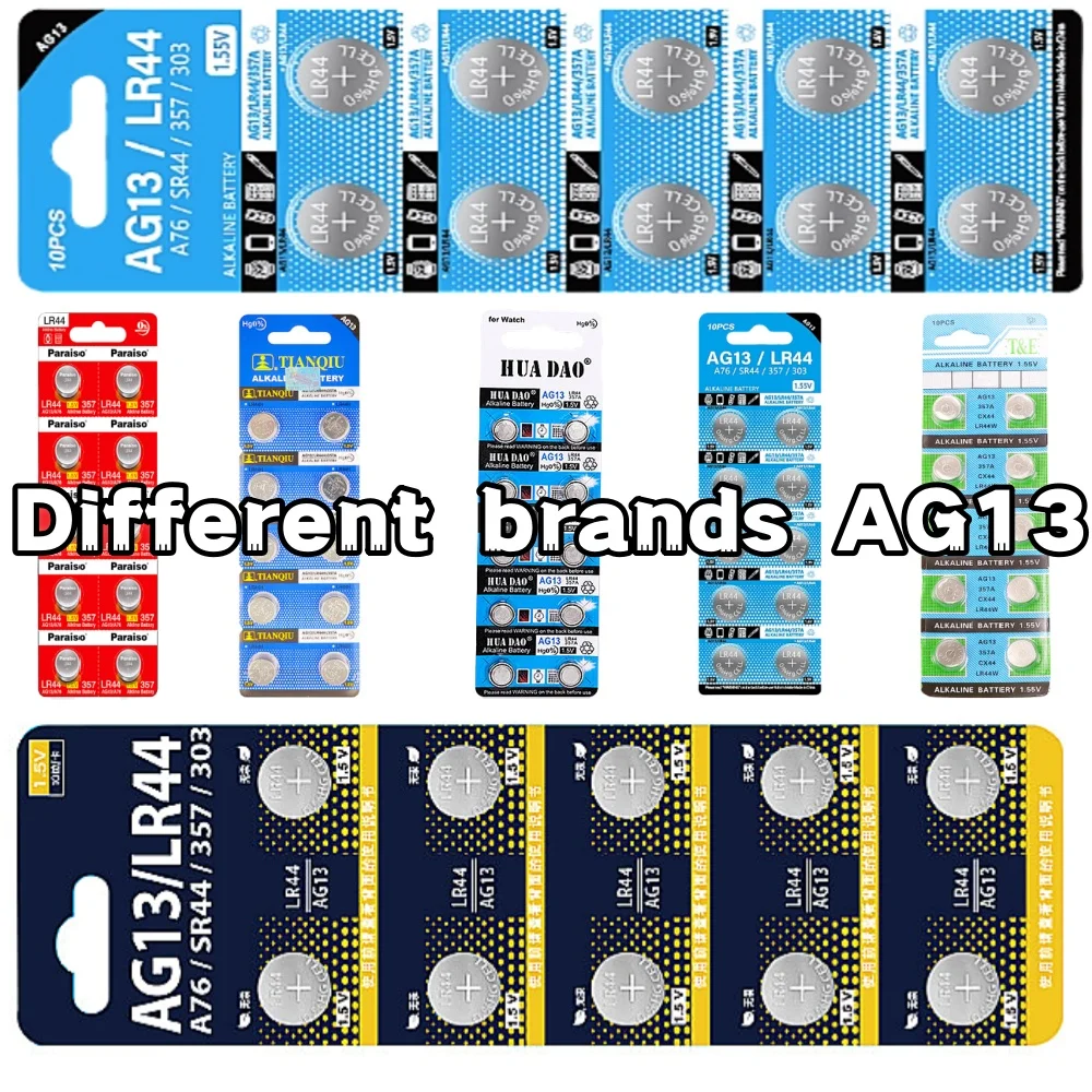 

10PCS LR44 pilas AG13 Button Cell Battery 1.5V 357 SR44 LR1154 Button Coin RW82 SR1154 SP76 Batteries for Watch Toys Remote