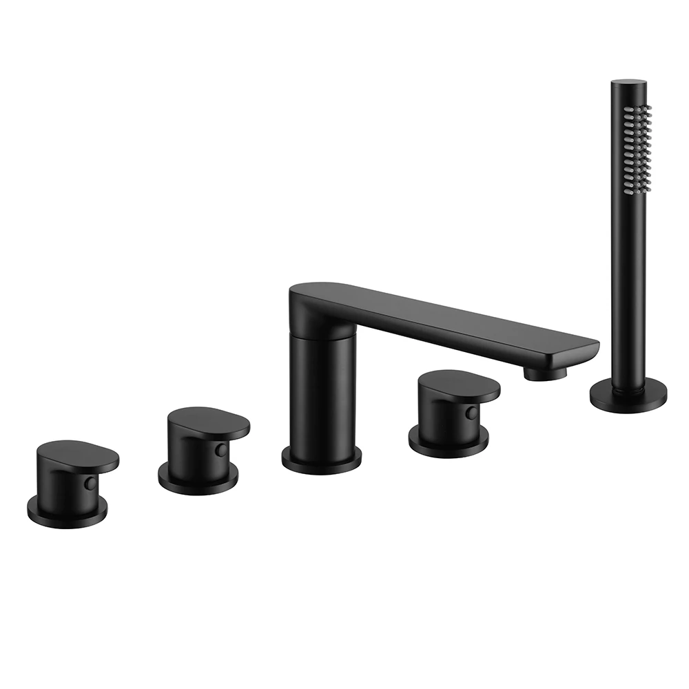 Matt Black Finished Hot and Cold Water Supply Wall Mounted Brass  Bathtub Mixers