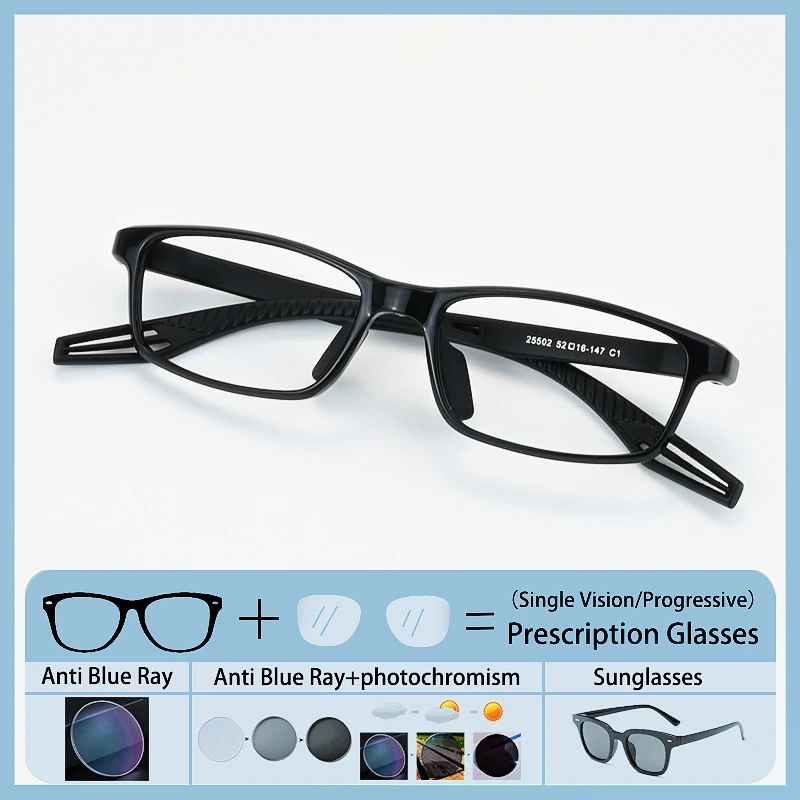 

Ultralight Anti-collision Sports Glasses Men Narrow Frame Myopia Prescription Photochromic Anti Blue Ray Femal Hyperopia Eyewear