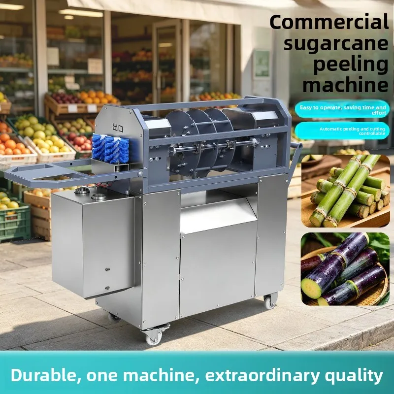 Automatic sugarcane peeling and slicing commercial machine Electric peeling stall