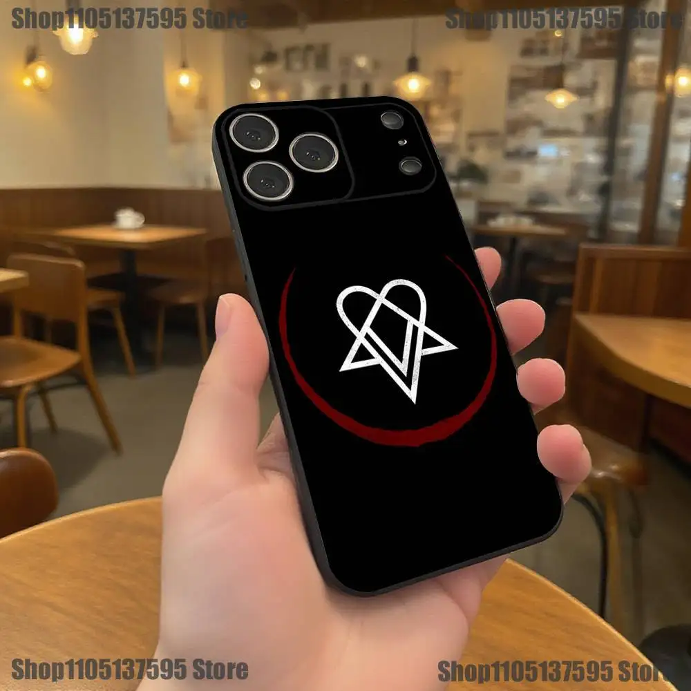 Him Ornate Heartagram Phone Case For iPhone 17,16,15,14,13,12,11,Pro,XS,Max,XR,Plus,E,SE4,Mini Black Soft Cover