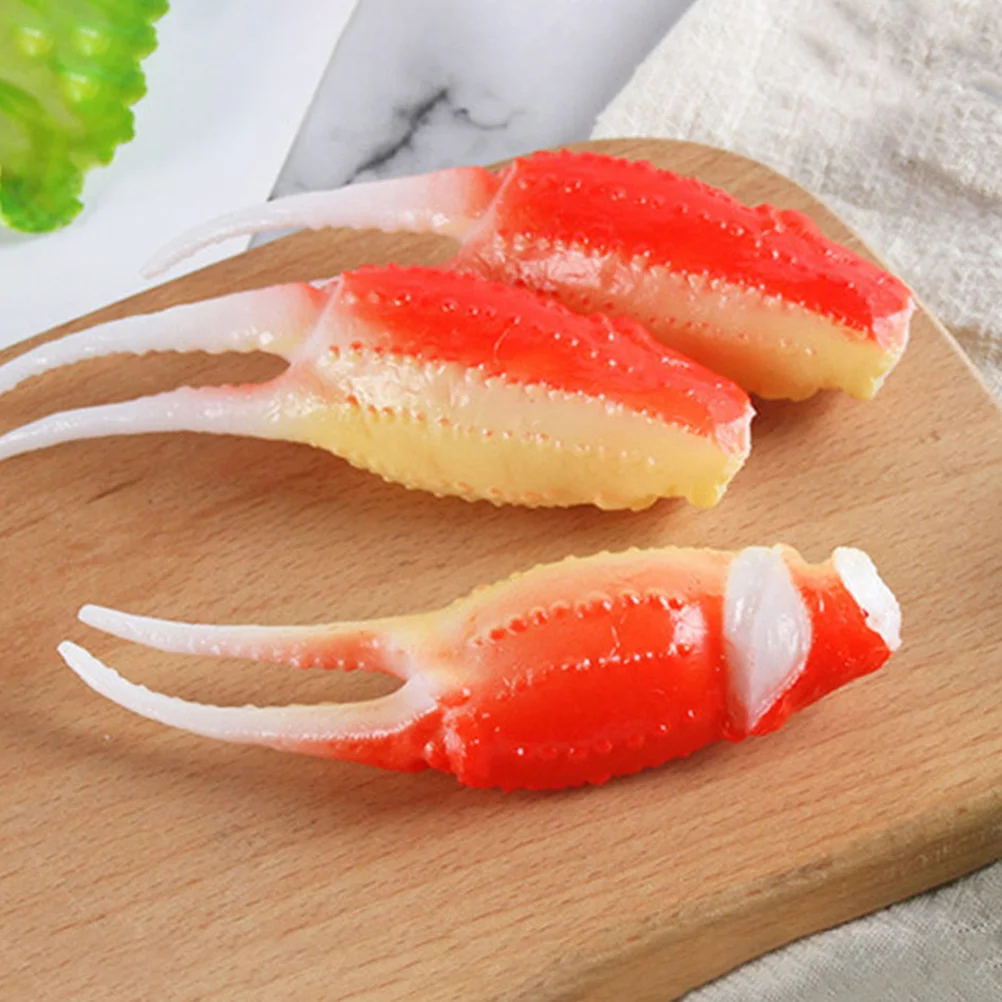 3 Pcs Shrimp Model Learning Crab Claw Other Simulated Food Realistic Toy Educational Decor Pvc Party
