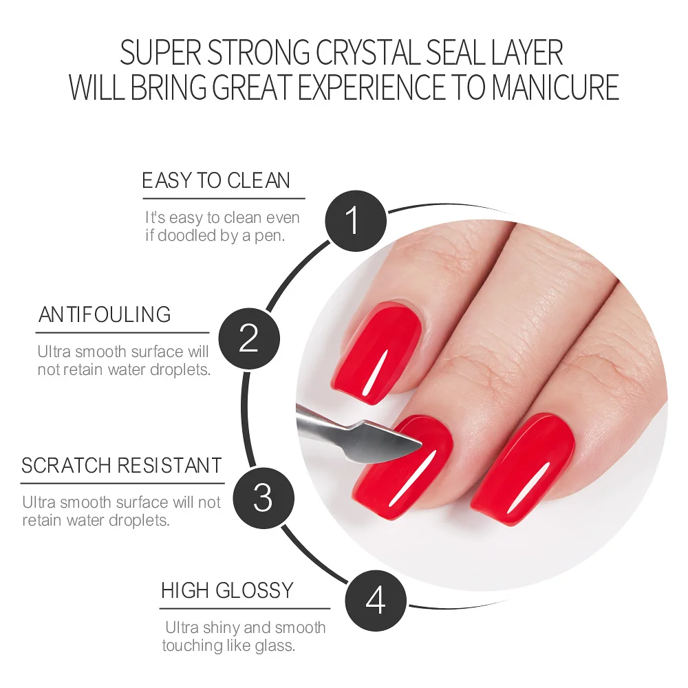 BOZLIN 15ML Diamond Top Coat per smalto Gel rinforza duraturo UV Soak Off Gel vernice High Light 2 IN1 Crystal Top Coat