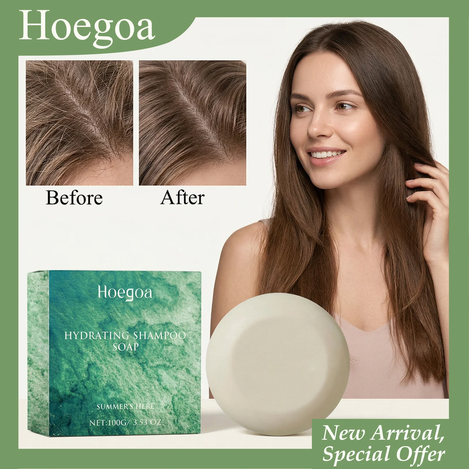 

HOEGOA 100G Hydrating Shampoo Soap Effectively Cleans Dandruff Nourishes Hair Prevents Hair From Drying Out Hair Bar Soap