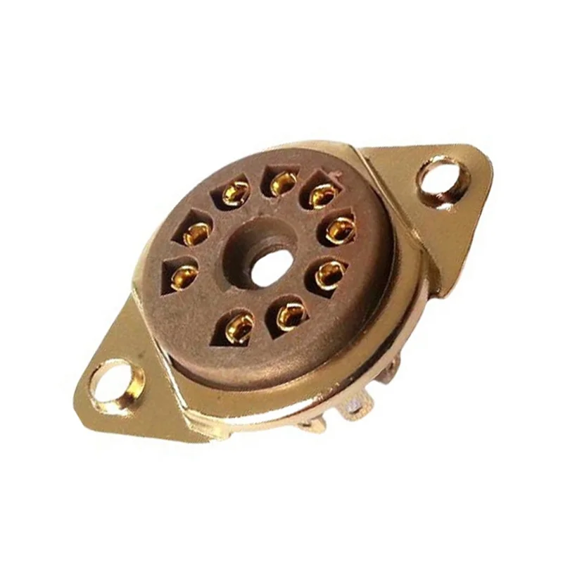 -MEOF 10 Uds. Base de válvula de tubo de baquelita de 9 pines para 12AX7,12AT7,12AU7,ECC83 Ideal para amplificadores de Audio y proyectos de bricolaje HIFI