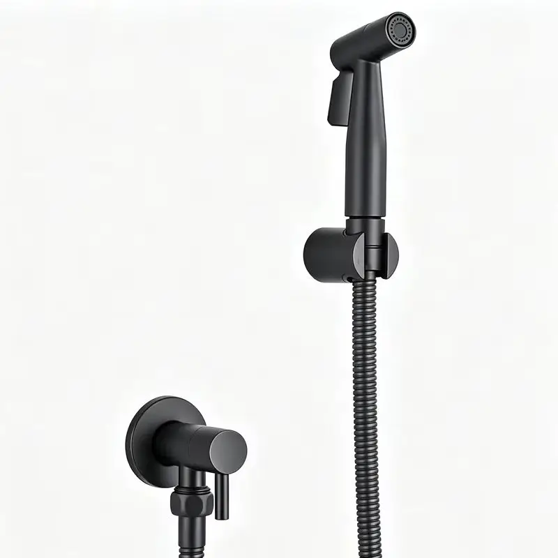 Black Single Cold Water Toilet Bidet Sprayer Faucet Bathroom 304 Stainless Steel Brushed Nickel Shower Bidet Wall Mounted Person