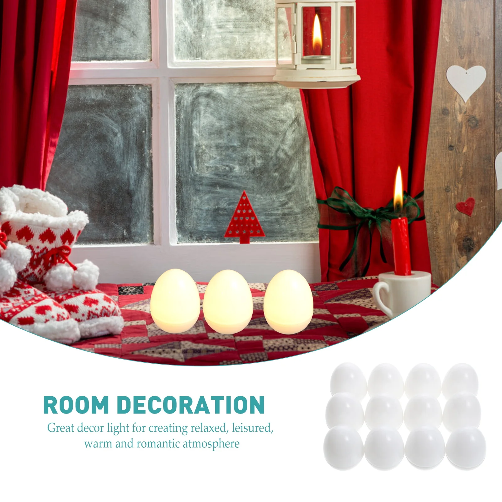 12 قطعة على شكل بيضة متوهجة أضواء ليلية عالية الجودة مصابيح صغيرة مهرجان لوازم الحفلات عيد الفصح عيد الهالوين زينة عيد الميلاد #2