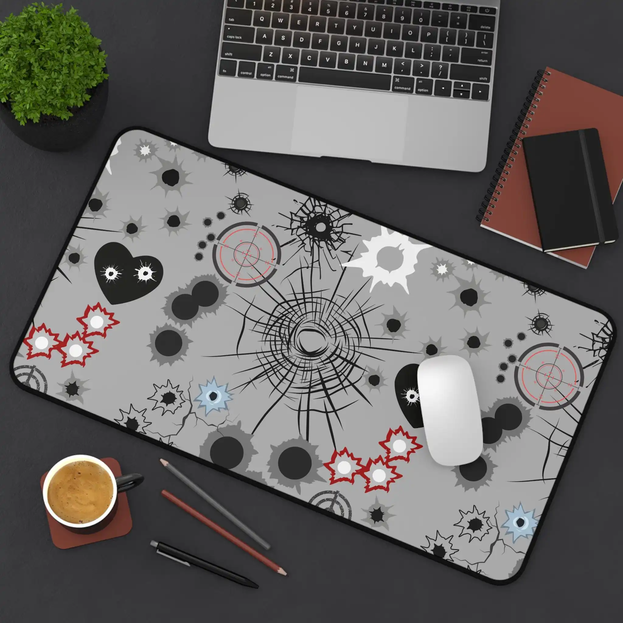

Gun Bullet Hole Mousepad,non-slip Waterproof Gaming Mousepad,gun Bullet Hole Game Table Decoration Mat,perfect Gift for Comrades