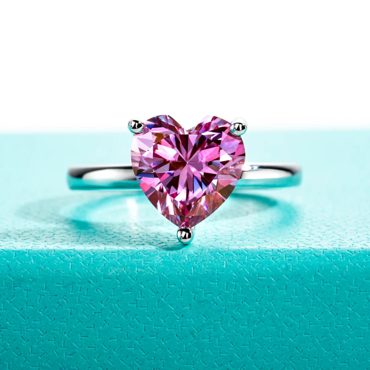 ANU JEWEL AnuJewel Moissanite Engagement Ring Pink 3ct 3