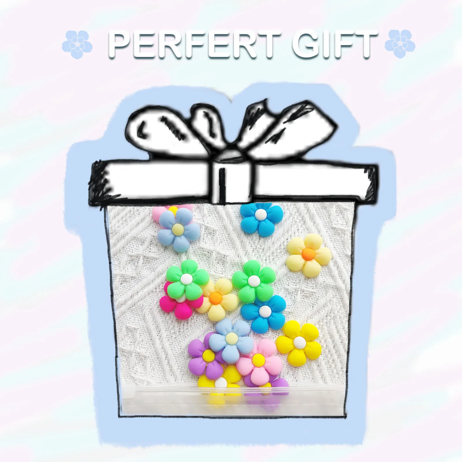 10/20/30 قطعة سلسلة الزهور الملونة الأحذية السحر للأحذية مفتاح سلسلة الصنادل أكياس الشاطئ ، DIY بها بنفسك زينة الأحذية اكسسوارات دبابيس الأحذية