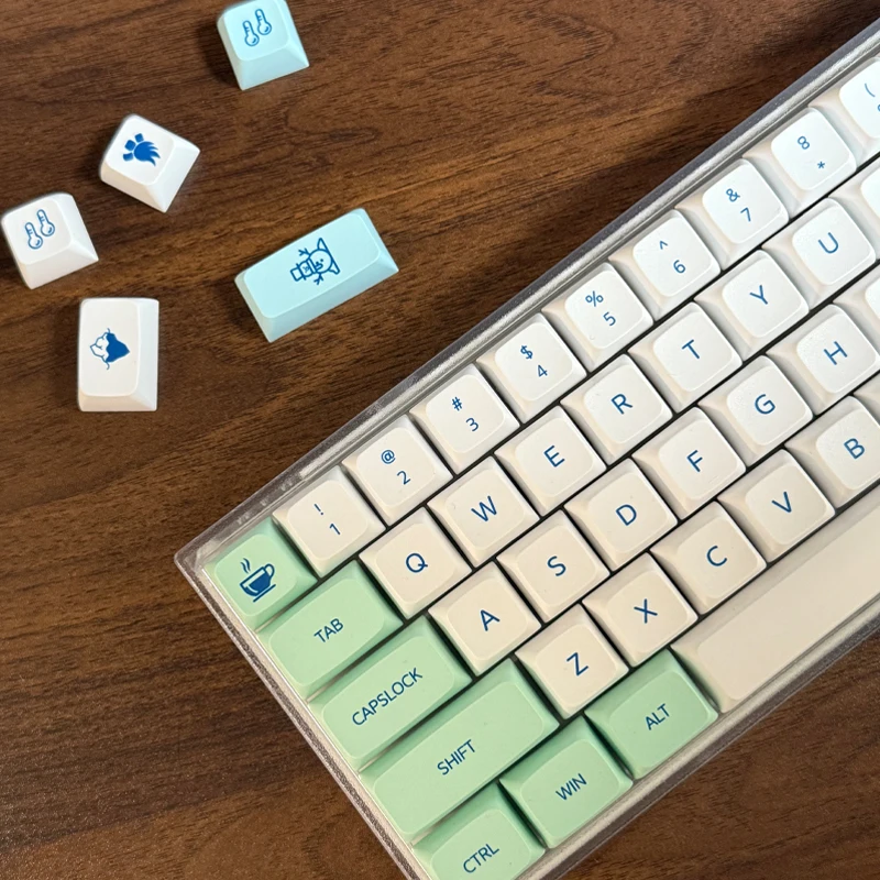 

Iceberg Theme Mechanical Keyboard XDA Key Caps 139 Keys for German English Russian Korean French Portuguese PBT Key Cap