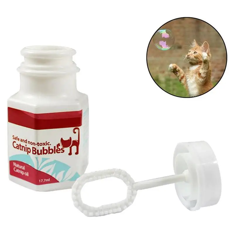 17.7ml natural Catnip spray Menthol Flavor make the kitten excited Interactive Catnip Bubbles Toys bubble blaster for cats