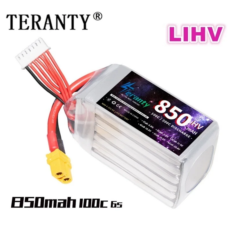 TERANTY RC FPV Racing Drone Battery 22.8v 850mAh 100C/200C LiPo Battery For RC Quadcopter Helicopter FPV Parts HV 6s Battery