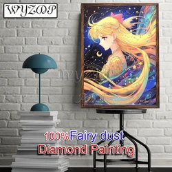 Cartoon Girl 100% Fairy Dust Diamond Painting Kit Full Diamond Embroidery Gem CrossStitch AB Diamond Art Full Crystal Home Decor