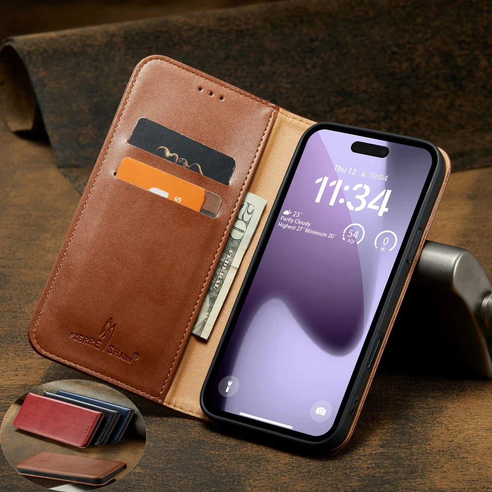 

Solid Color PU Leather Magnetic Flip Cover for Samsung Galaxy S21 S22 S23 Plus S24 Ultra S25 Edge with Soft Protective Case