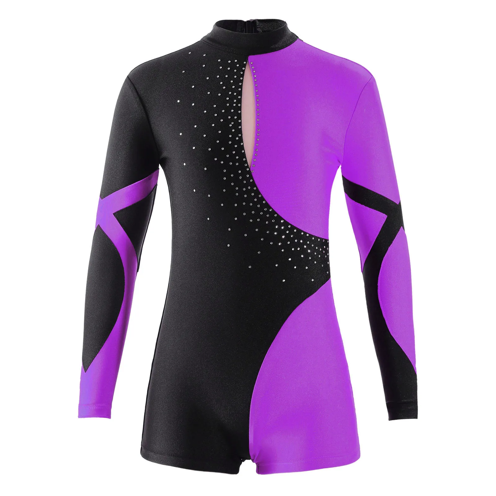 Teens Dance Ballet Unitard Long Sleeves Skating Leotard Children Gymnastics Leotard for Girls Kids Gymnastic Jumpsuit Bodysuit